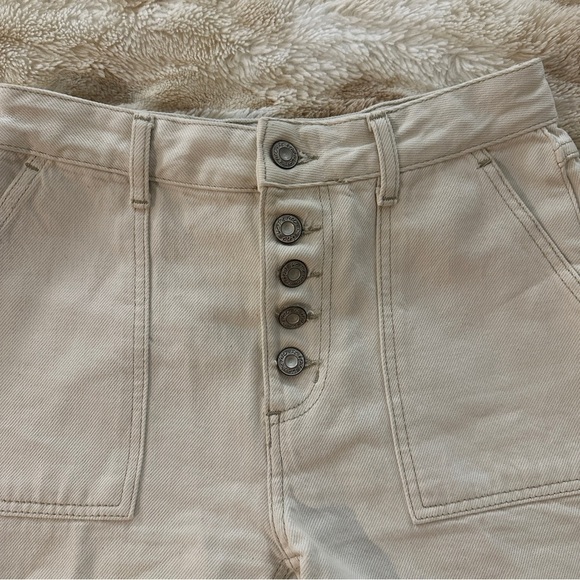 Free People We The Free Jesse Carpenter Shorts Cutoff Denim Off White Size: 24 - Picture 6 of 6